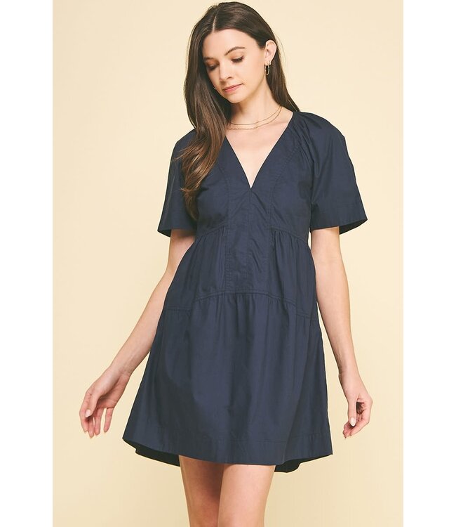 Venus V-Neck Tiered Mini Dress