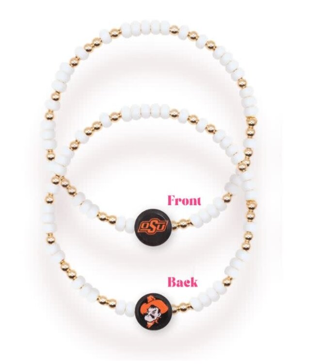 BEADED BLONDES OSU/Pokes Logo Bracelet