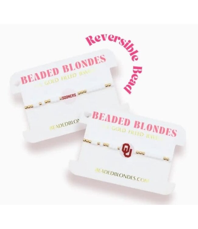 BEADED BLONDES OU/Sooners Logo Bracelet