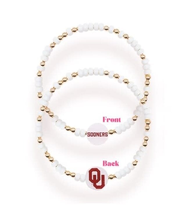 BEADED BLONDES OU/Sooners Logo Bracelet