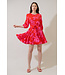 Darline Floral Collins Godet Mini Dress