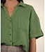 KUT FROM THE KLOTH Ivy Breland-Boxy Button Front Shirt with Short Sleeves & Pocket