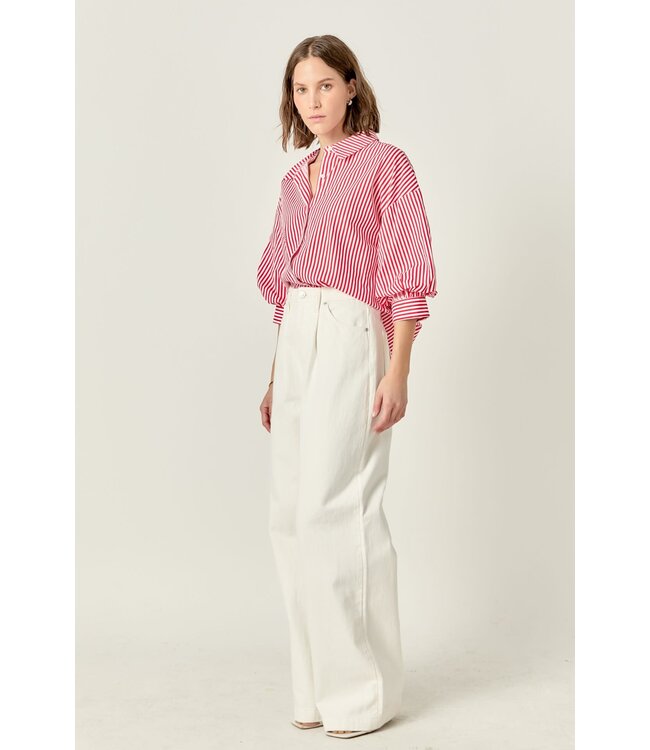 Olivia Striped Balloon Sleeves Shirt