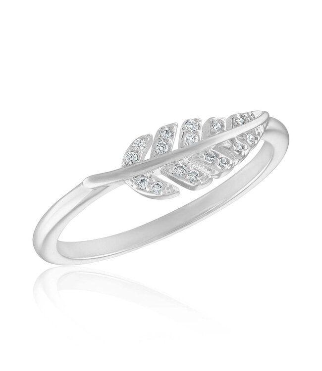CZ Leaf Stack Ring