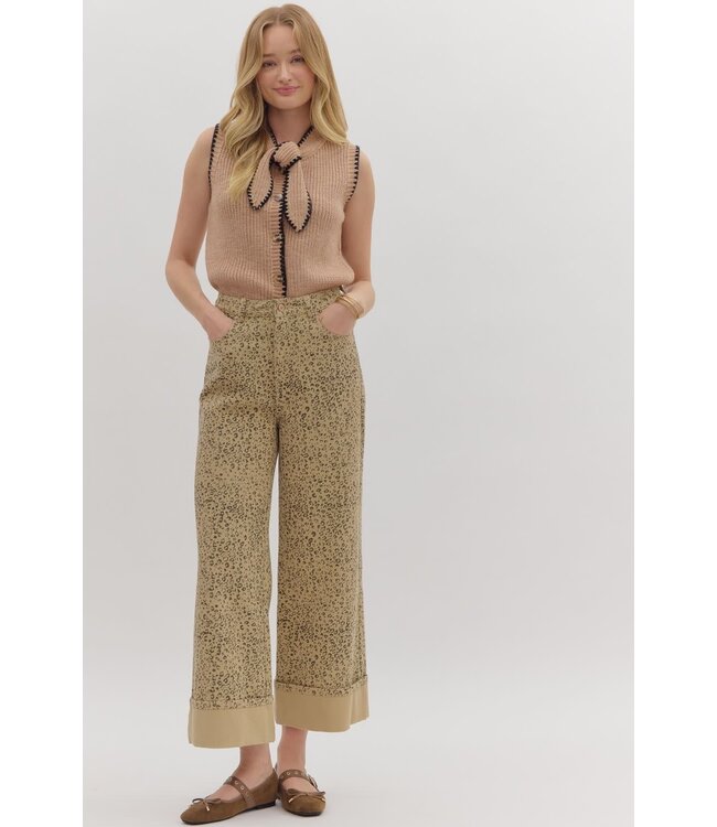 Aria Leopard Print High Waist Wide Leg Pants
