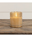 4" Champagne Dotted Glass 3D Flame Candle