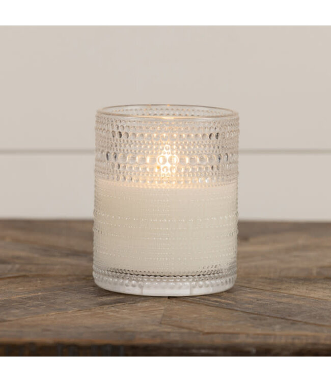5” Dotted Glass 3D Flame Candle