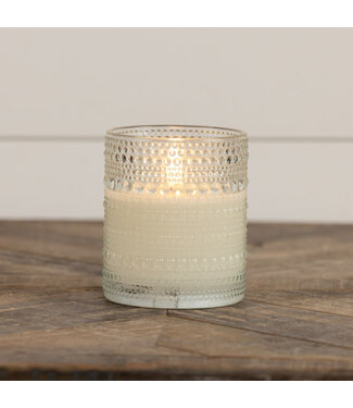 4" Dotted Glass 3D Flame Candle