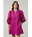 Victoria Shift Split Neck Mini Dress