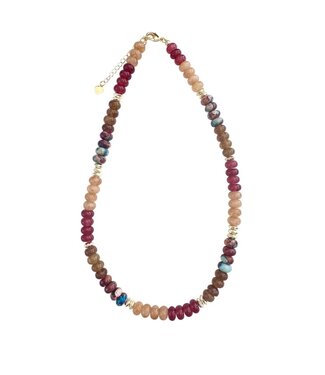 Kerry Necklace - Tan Turquoise Mix