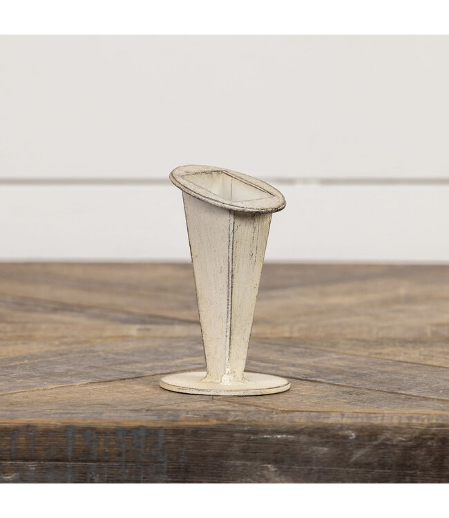 4” White Tapered Vase