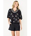 Abigail Embroidered Horse Puff Sleeve Top