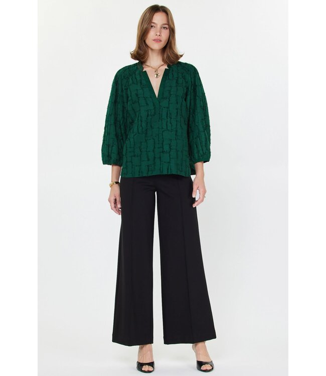 Alley Textured Jacquard 3/4 Blouse
