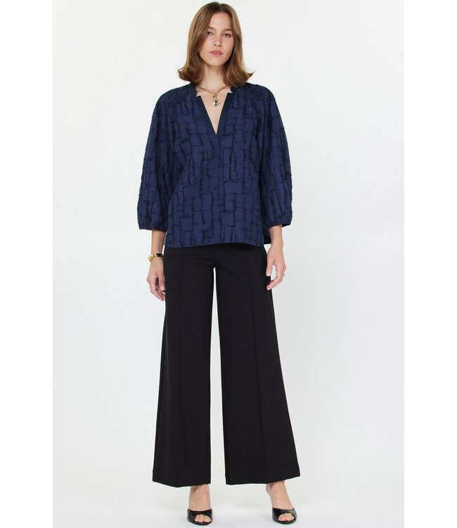 Alley Textured Jacquard 3/4 Blouse