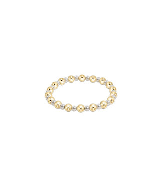 ENEWTON Pearl Grateful Pattern 4mm Bead Bracelet - 6mm Gold