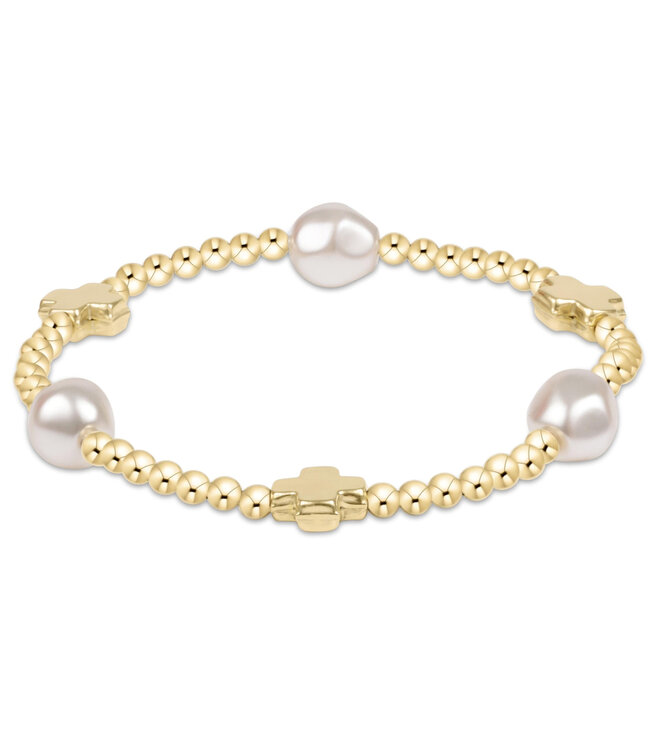 ENEWTON Signature Cross Admire Pearl Pattern 3mm Bead Bracelet