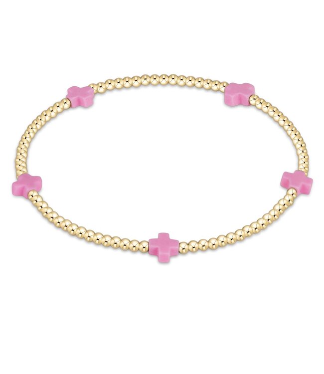 ENEWTON Signature Cross Small Gold Pattern 2mm Bead Bracelet