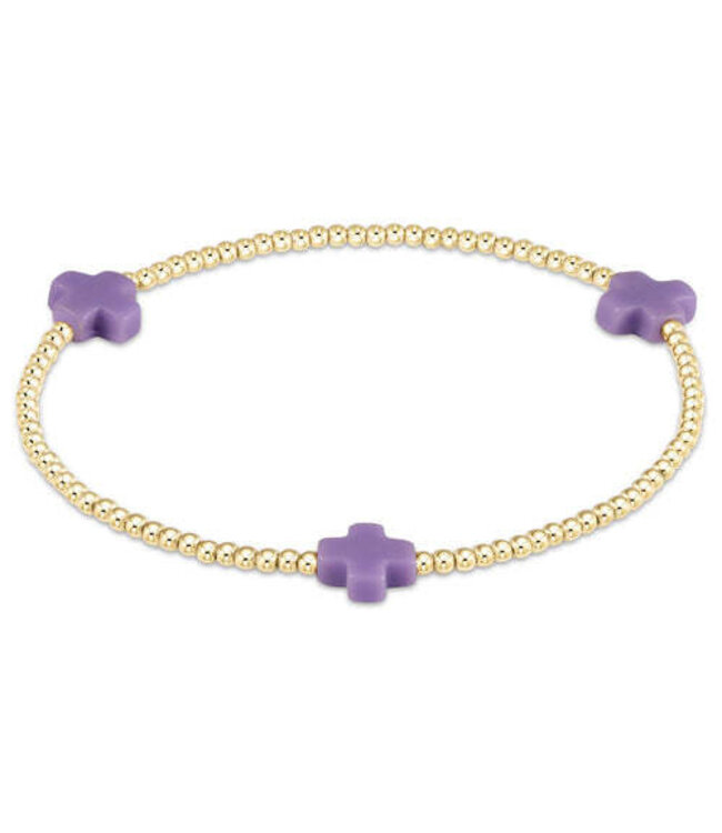 ENEWTON Signature Cross Small Gold Pattern 2mm Bead Bracelet