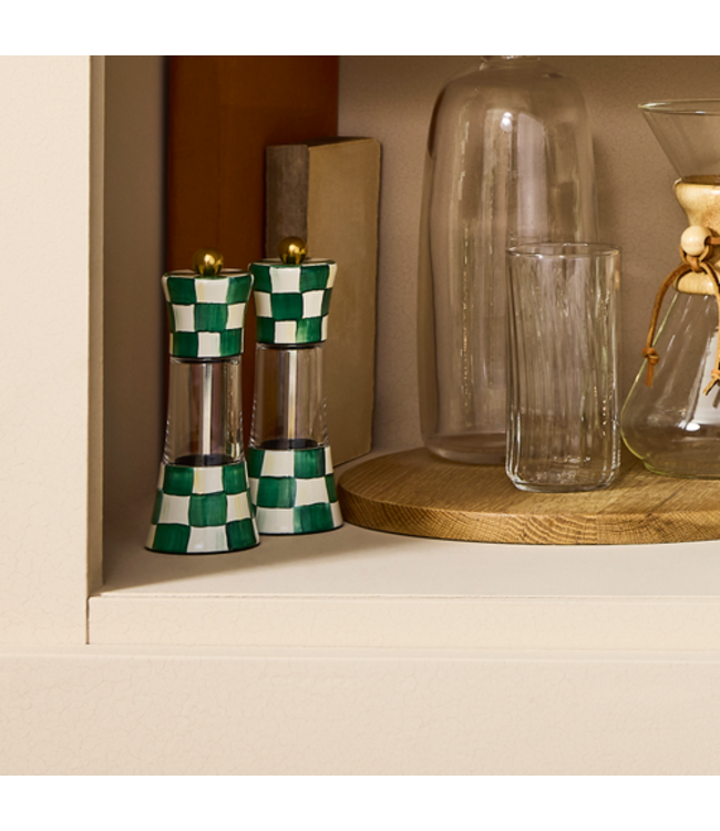MACKENZIE CHILDS Emerald Check Grinder