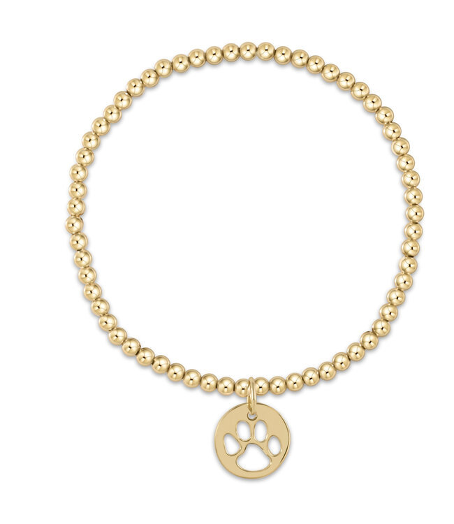 ENEWTON Classic Gold 3mm Bead Bracelet - Paw Print Gold Disc