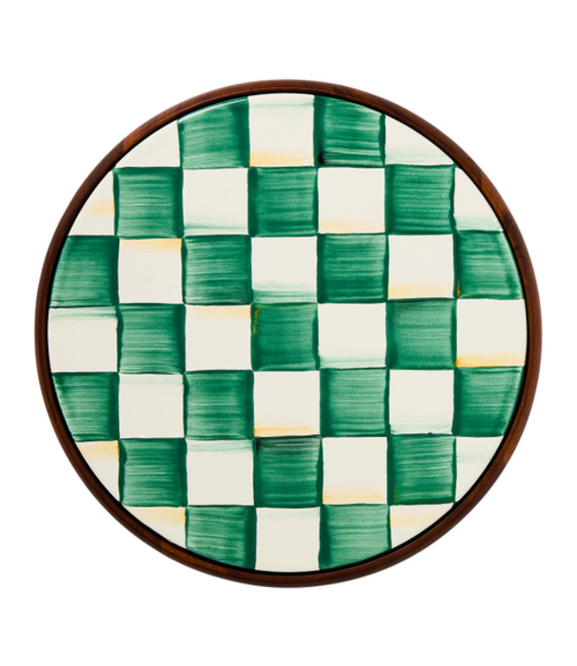 MACKENZIE CHILDS Emerald Check Large Trivet
