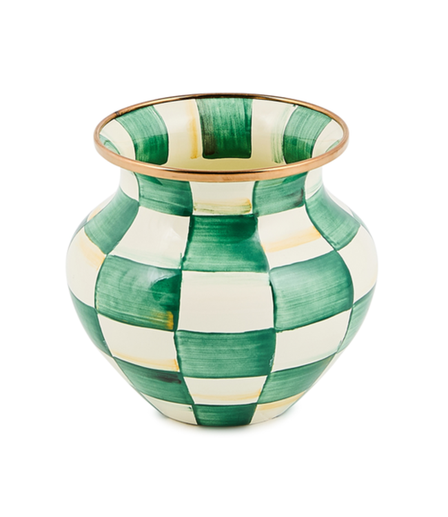 MACKENZIE CHILDS Emerald Check Vase
