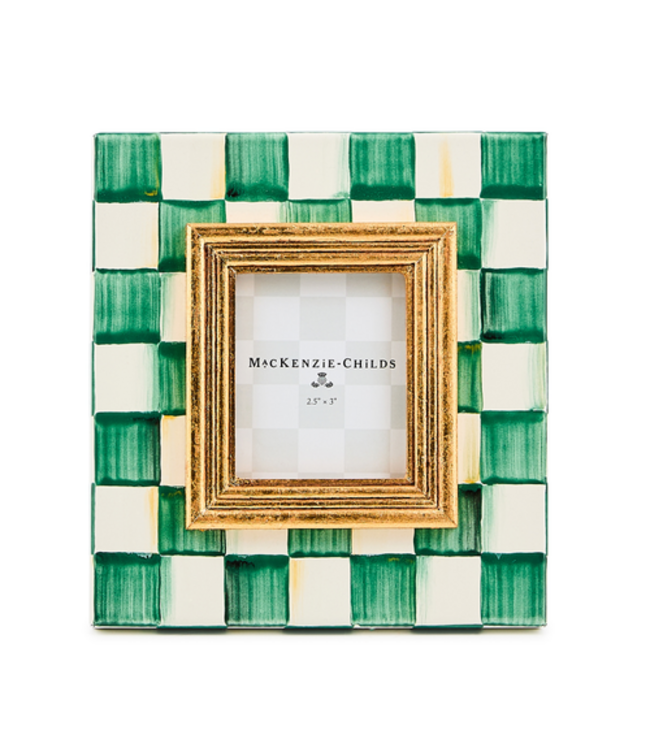 MACKENZIE CHILDS Emerald Check 2.5” X 3” Frame
