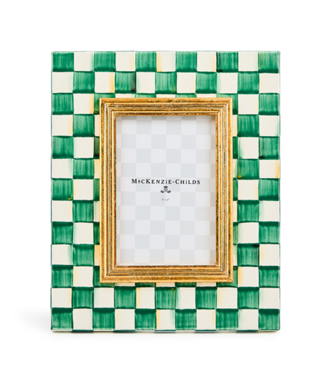 MACKENZIE CHILDS Emerald Check 4” X 6” Frame