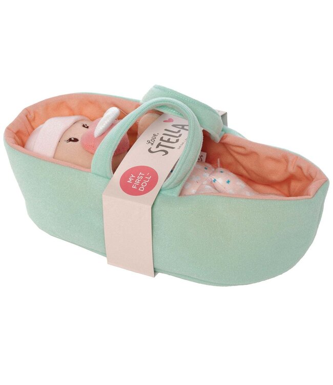 Love, Stella My First Doll Peach & Bassinet Set