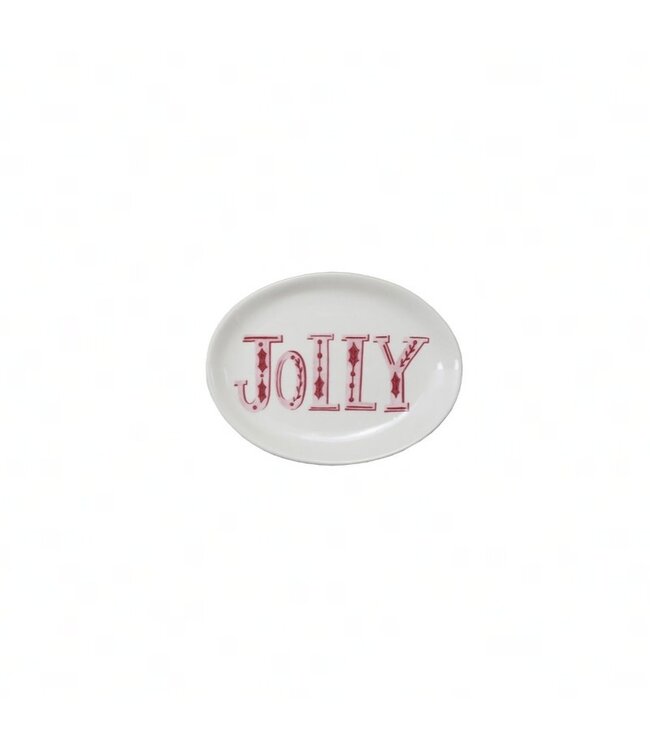 Stoneware Plate with Holiday Word