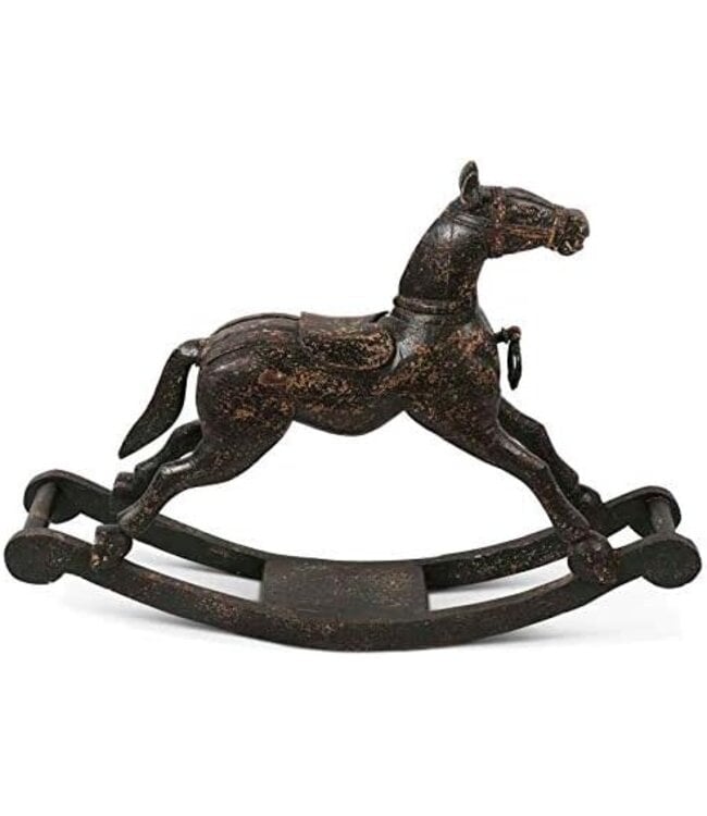 43.5" Black Painted Wooden Rocking Horse