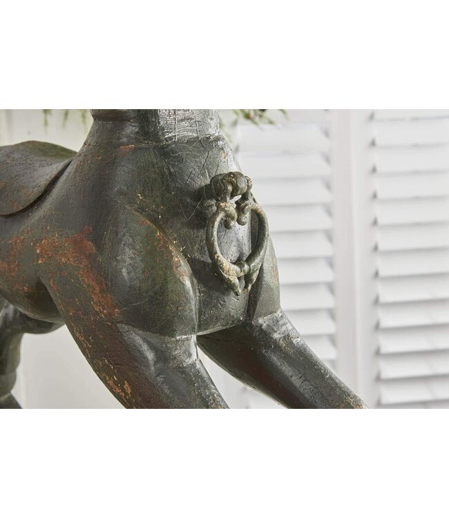 43.5" Black Painted Wooden Rocking Horse