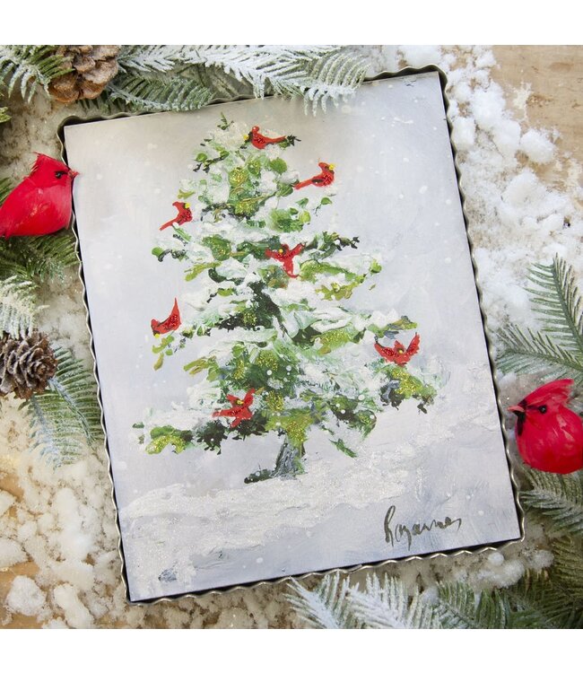 THE ROUND TOP COLLECTION Rozie's Snowy Cardinal Tree
