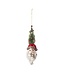 Mercury Glass Santa Head Ornament with Bottle Brush Tree & Glitter