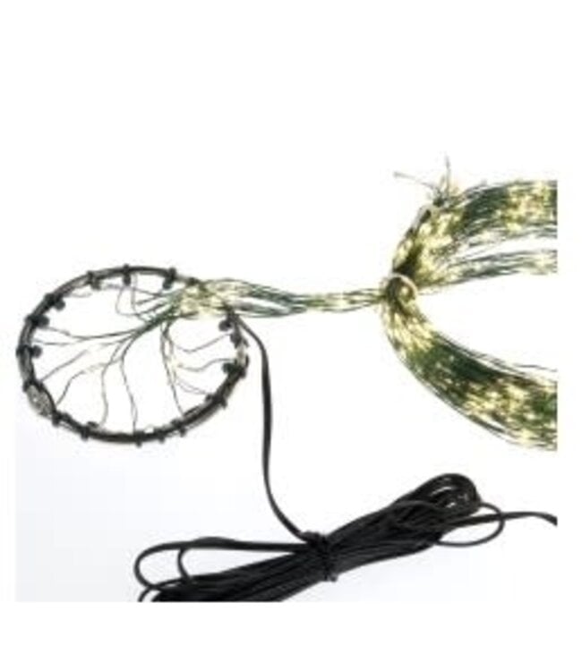 Diamond Cascade Lights Warm White Twinkle (8foot) - Green Wire