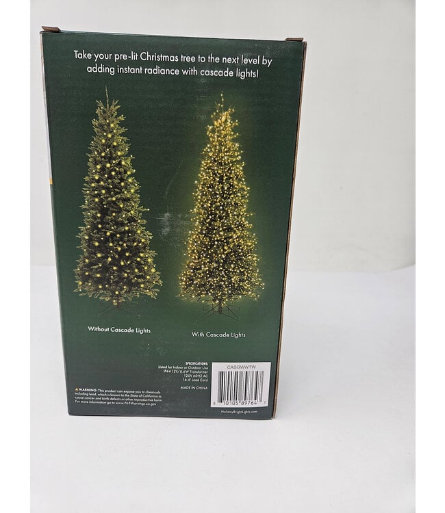 Diamond Cascade Lights Warm White Twinkle (8foot) - Green Wire