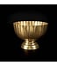 12" Gold Hammered Grooved Pedestal Bowl