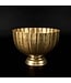 14" Gold Hammered Grooved Pedestal Bowl