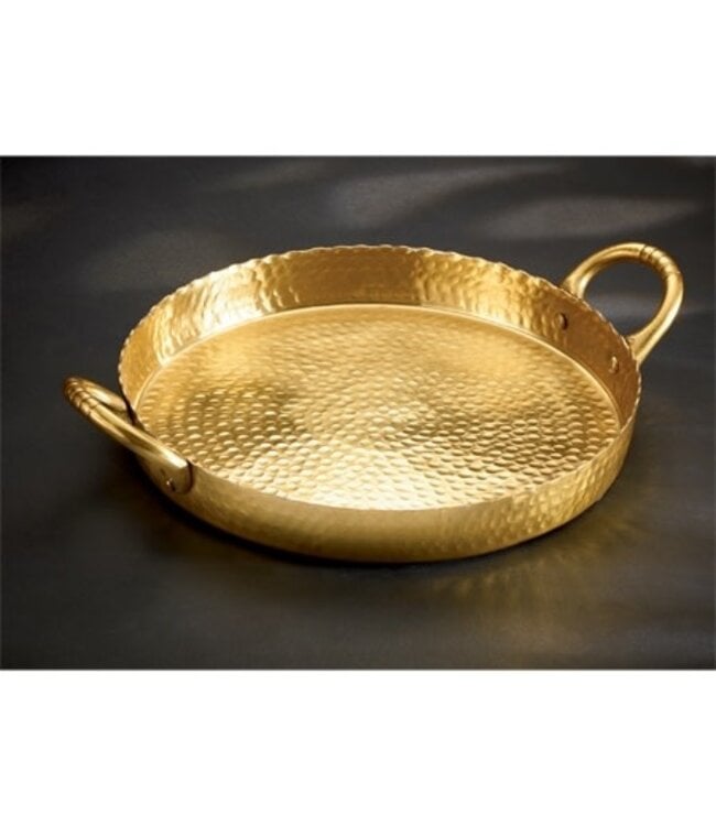 Gilded Hammered Handle Tray