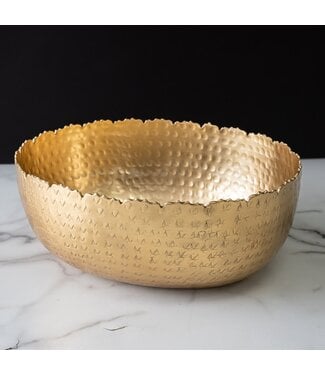 Gilded Oval Hammered Bowl