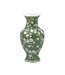14" Ceramic Chinoiserie Vase Green & White Sakura