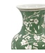 14" Ceramic Chinoiserie Vase Green & White Sakura