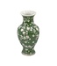 14" Ceramic Chinoiserie Vase Green & White Sakura