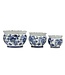 Round Blue & White Ceramic Chinoiserie Planter - Sold Individually
