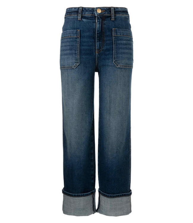 KUT FROM THE KLOTH Sienna High Rise Straight Leg-Roll Up Patch Pocket