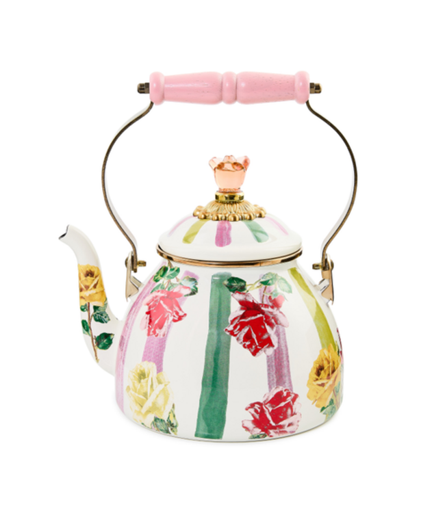 MACKENZIE CHILDS Garden Gala 2 Quart Tea Kettle