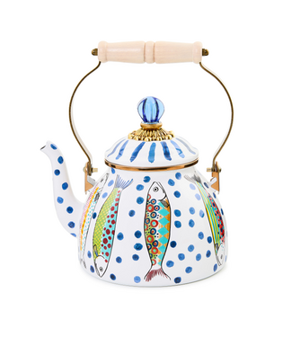 MACKENZIE CHILDS Go Fish 2 Quart Tea Kettle