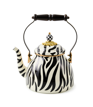 MACKENZIE CHILDS Zebra 2 Quart Tea Kettle