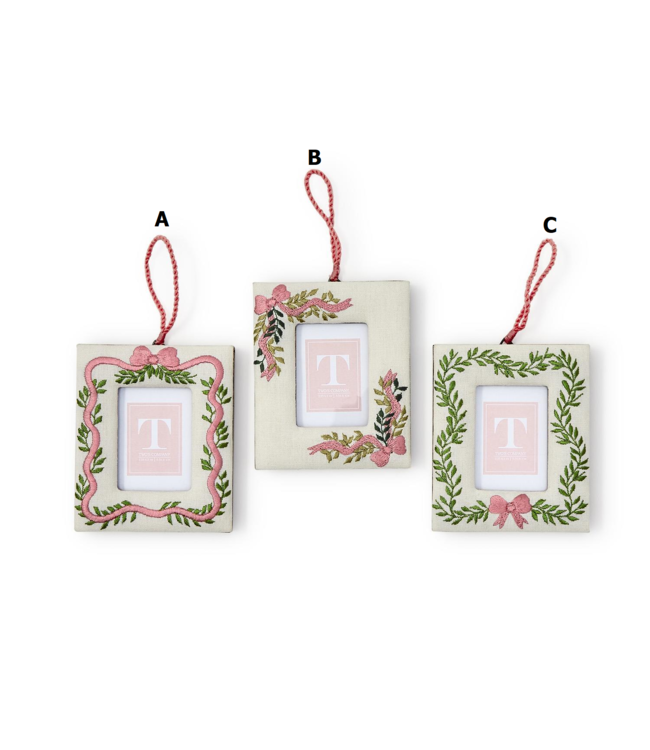 Holiday Memories Embroidered Photo Frame Ornament