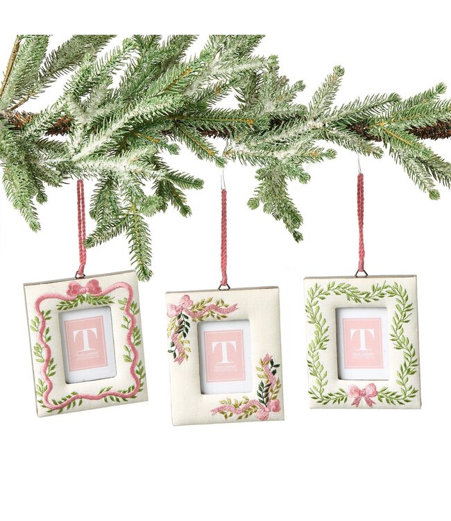 Holiday Memories Embroidered Photo Frame Ornament